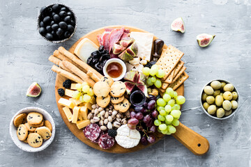 Assortment of tasty appetizers or antipasti