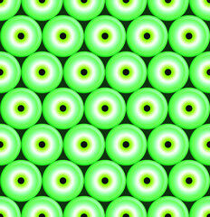 Seamless vector pattern of gradient circles in green colors. Abstract colorful mosaic background. Print for wrapping, web backgrounds, fabric, decor, surface, packaging, scrapbooking, etc. 