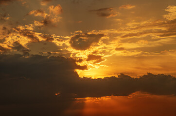 View on dramatic sunset