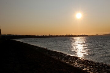 Naklejka premium sunset at the beach