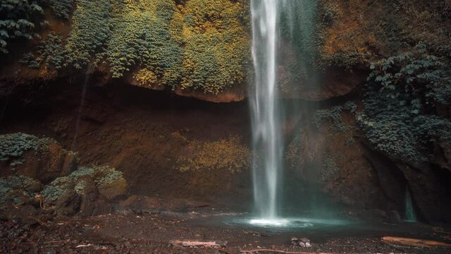 Pucak Manik Waterfall is one of the most beautiful waterfalls in Bali located in Singaraja. Bali, Indonesia. 4K
