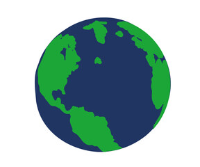 Planet earth on a white background. Cartoon. Vector illustration.