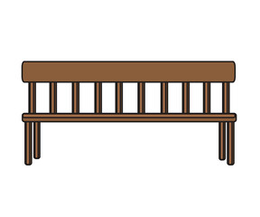 Wooden bench on a white background. Cartoon. Vector illustration.