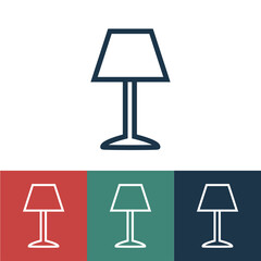 Linear vector icon with floor lamp