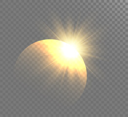  Light effect with glare elements, bright star, vector illustration.)