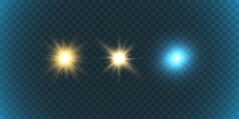 Set of bright beautiful stars twinkling beautiful lights vector graphics.)