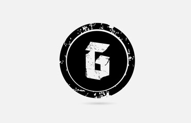 vintage G alphabet letter logo icon template in black and white. Creative design for company and business