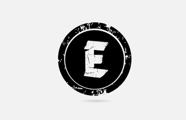 vintage E alphabet letter logo icon template in black and white. Creative design for company and business