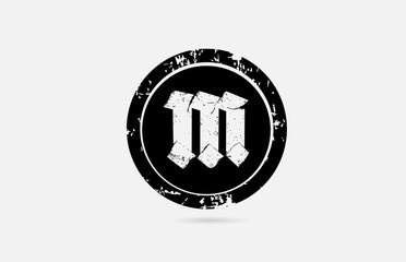 vintage M alphabet letter logo icon template in black and white. Creative design for company and business