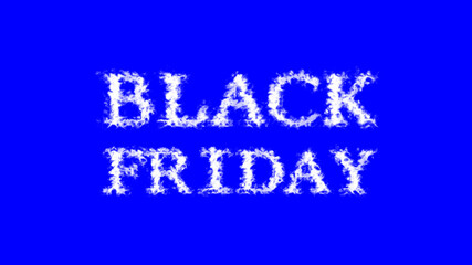 Black Friday cloud text effect blue isolated background. animated text effect with high visual impact. letter and text effect. 