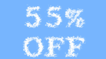 55% Off cloud text effect sky isolated background. animated text effect with high visual impact. letter and text effect. 