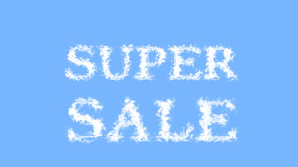 super Sale cloud text effect sky isolated background. animated text effect with high visual impact. letter and text effect. 