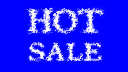 Hot Sale cloud text effect blue isolated background. animated text effect with high visual impact. letter and text effect. 