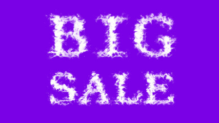 Big Sale cloud text effect violet isolated background. animated text effect with high visual impact. letter and text effect. 