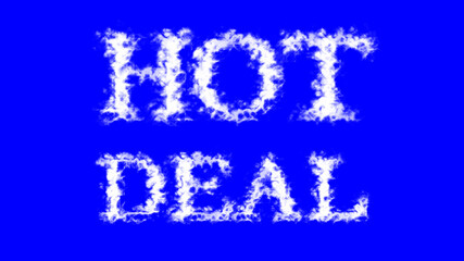 Hot Deal cloud text effect blue isolated background. animated text effect with high visual impact. letter and text effect. 
