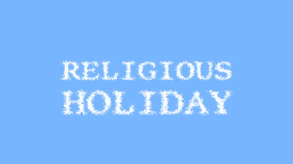 Religious Holiday cloud text effect sky isolated background. animated text effect with high visual impact. letter and text effect. 