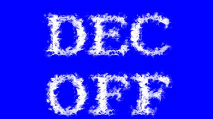 Dec Off cloud text effect blue isolated background. animated text effect with high visual impact. letter and text effect. 