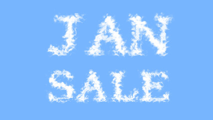 Jan Sale cloud text effect sky isolated background. animated text effect with high visual impact. letter and text effect. 