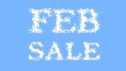 Feb Sale cloud text effect sky isolated background. animated text effect with high visual impact. letter and text effect. 