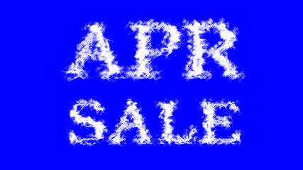 Apr Sale cloud text effect blue isolated background. animated text effect with high visual impact. letter and text effect. 