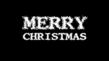 Merry Christmas cloud text effect black isolated background. animated text effect with high visual impact. letter and text effect. 