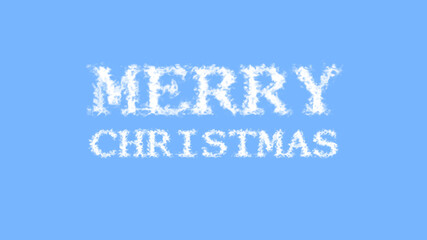 Merry Christmas cloud text effect sky isolated background. animated text effect with high visual impact. letter and text effect. 
