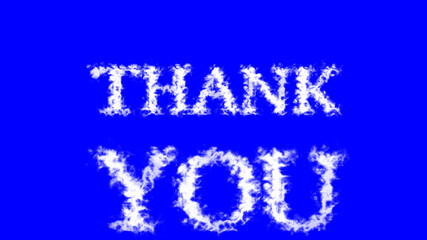 Thank You cloud text effect blue isolated background. animated text effect with high visual impact. letter and text effect. 