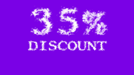 35% discount cloud text effect violet isolated background. animated text effect with high visual impact. letter and text effect. 