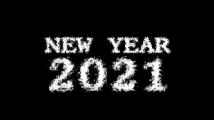 New Year 2021 cloud text effect black isolated background. animated text effect with high visual impact. letter and text effect. 