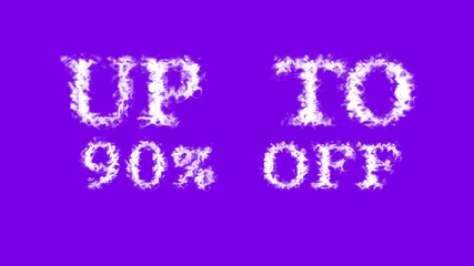 Up To 90% Off cloud text effect violet isolated background. animated text effect with high visual impact. letter and text effect. 