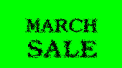 March Sale smoke text effect green isolated background. animated text effect with high visual impact. letter and text effect. 