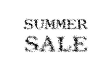 Summer Sale smoke text effect white isolated background. animated text effect with high visual impact. letter and text effect. 