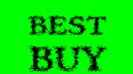 Best buy smoke text effect green isolated background. animated text effect with high visual impact. letter and text effect. 