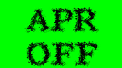 Apr Off smoke text effect green isolated background. animated text effect with high visual impact. letter and text effect. 