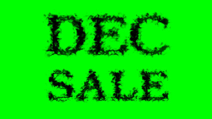 Dec Sale smoke text effect green isolated background. animated text effect with high visual impact. letter and text effect. 