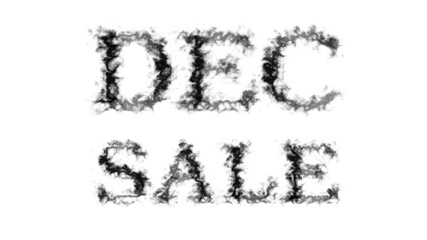 Dec Sale smoke text effect white isolated background. animated text effect with high visual impact. letter and text effect. 