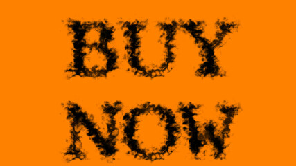 Buy Now smoke text effect orange isolated background. animated text effect with high visual impact. letter and text effect. 