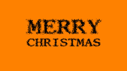Merry Christmas smoke text effect orange isolated background. animated text effect with high visual impact. letter and text effect. 