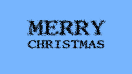Merry Christmas smoke text effect sky isolated background. animated text effect with high visual impact. letter and text effect. 