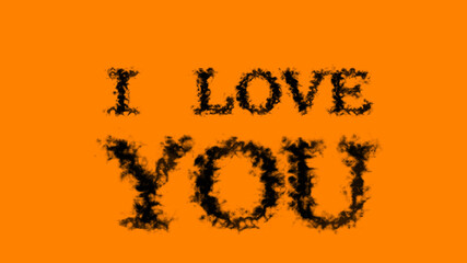 I Love You smoke text effect orange isolated background. animated text effect with high visual impact. letter and text effect. 