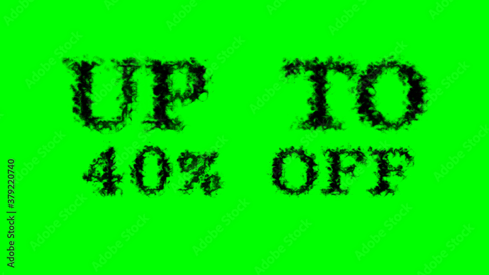 Fototapete Up To 40% Off smoke text effect green isolated background. animated text effect with high visual impact. letter and text effect. 