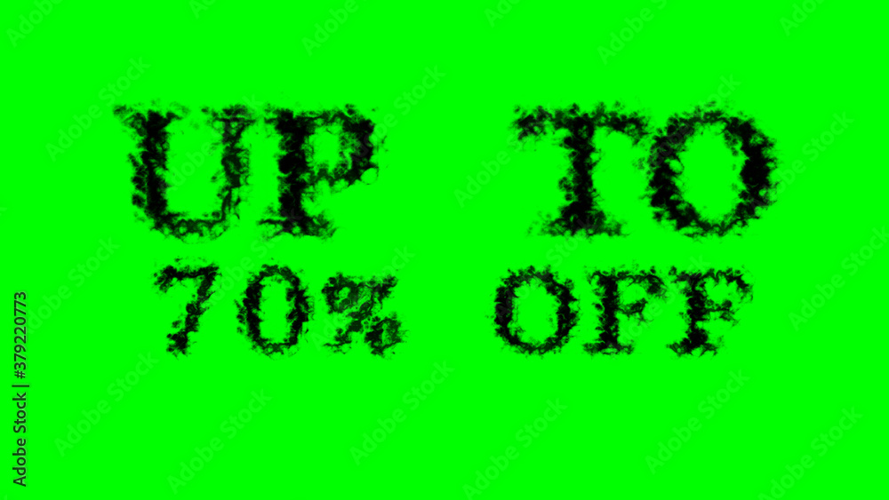Fototapete Up To 70% Off smoke text effect green isolated background. animated text effect with high visual impact. letter and text effect. 