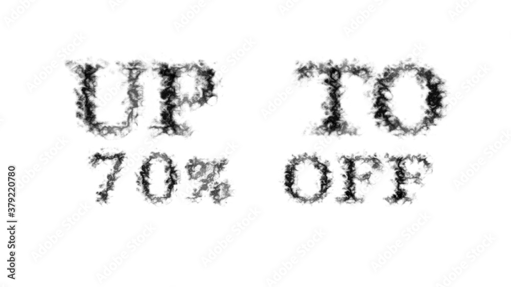 Fototapete Up To 70% Off smoke text effect white isolated background. animated text effect with high visual impact. letter and text effect. 