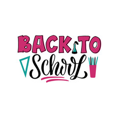 Vector illustration of back to school lettering for greeting card, banner, postcard, advertisement, poster, invitation, web design or print. Handwritten text for template  
