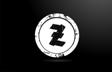 black and white Z alphabet letter logo icon. Creative vintage design badge for business and company
