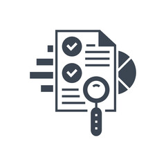 SEO Audit Related Vector Glyph Icon. Isolated on White Background. Vector Illustration.