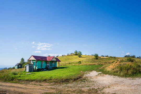 Summer day on Old mountain house at Babin Zub national park in Serbia
