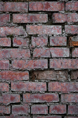 old broken brick wall red
