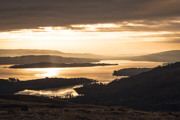 Sunrise over Loch Lomond.