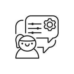Adaptability black line icon. Business correspondence. Soft skills. Pictogram for web, mobile app, promo. UI UX design element.